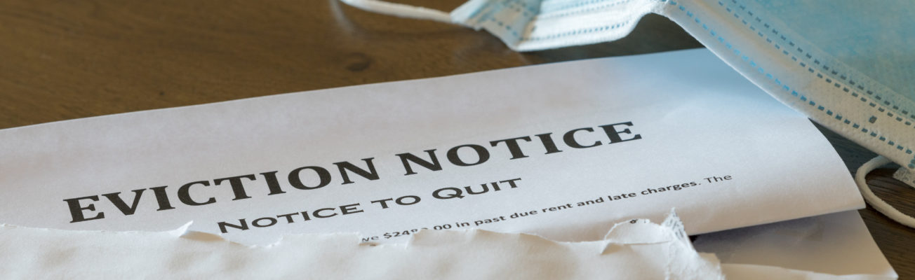 eviction notice and mask