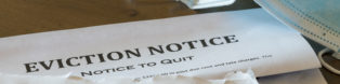 eviction notice and mask