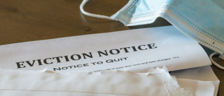 eviction notice and mask