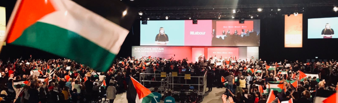 Palestinian flags at labour party conference