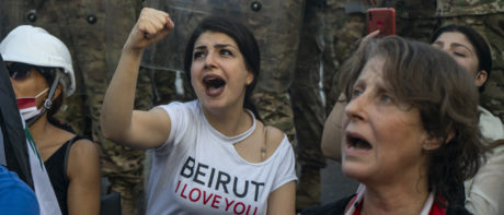Protesters in Beirut