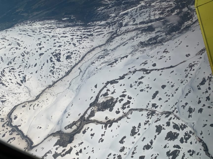 Aerial view of Øyfjellet Wind Park.