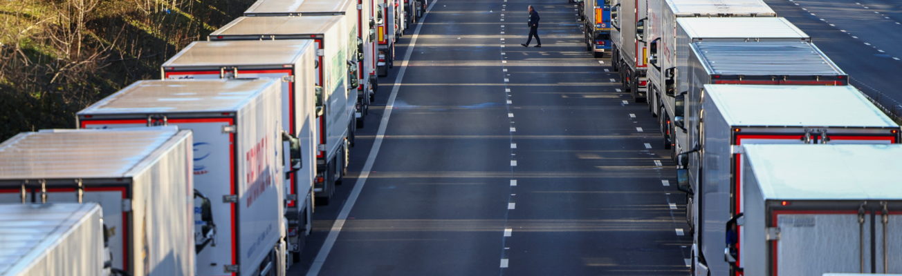 Lorry queues at Dover