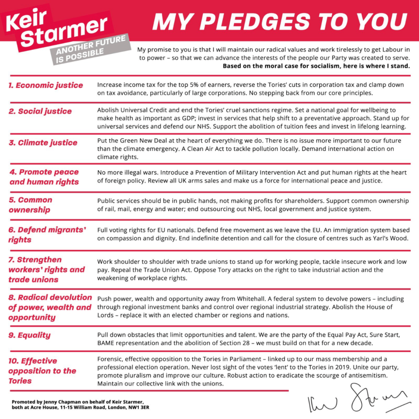 Starmer's ten pledges