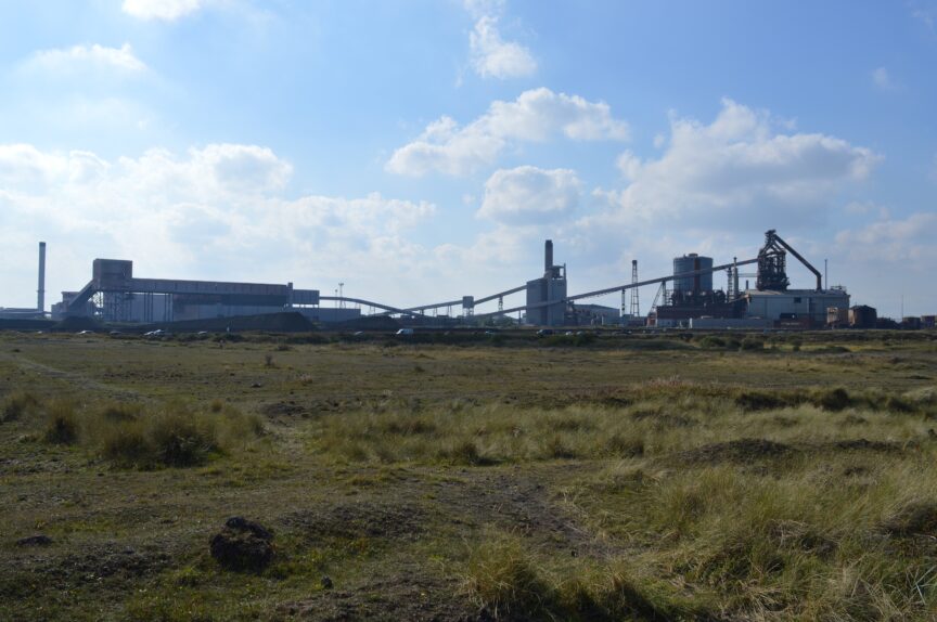 Teesside's last blast furnace, where demolition has begun.