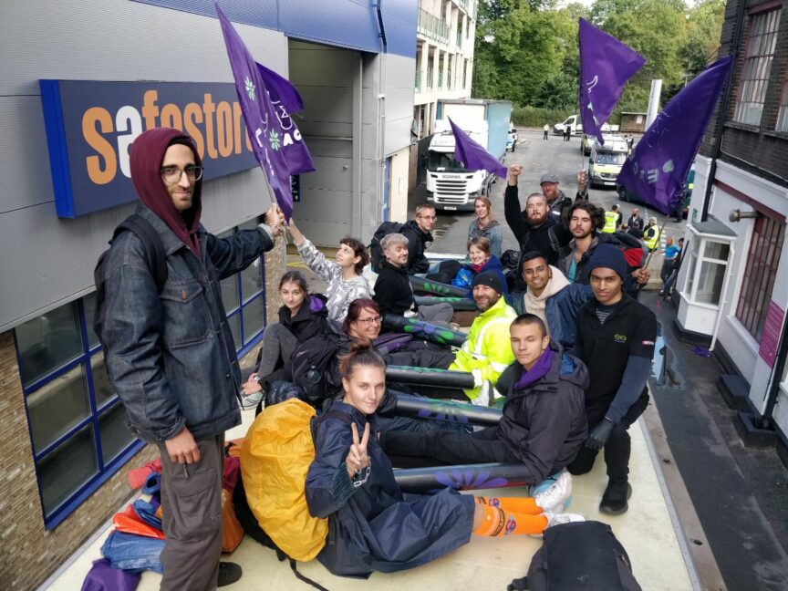 Animal Rebellion protesters storm a milk truck