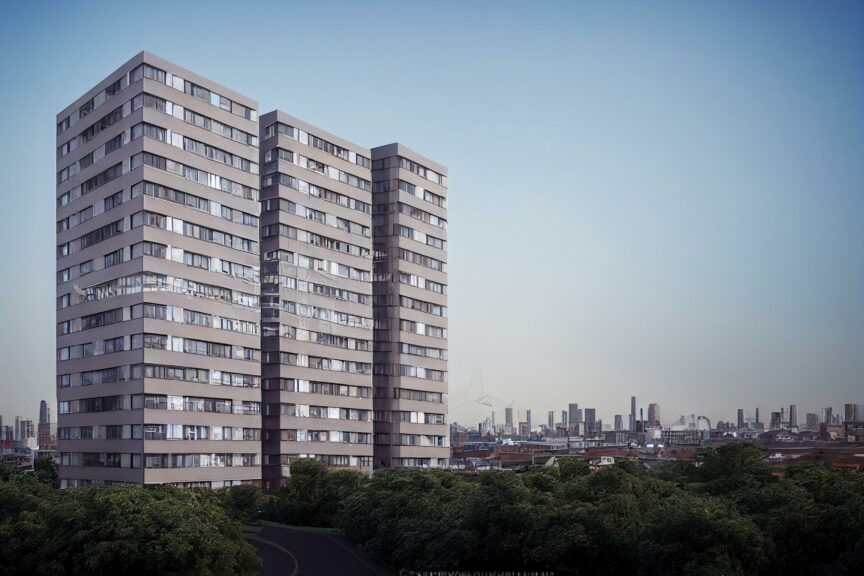 Apartment blocks in Newham.