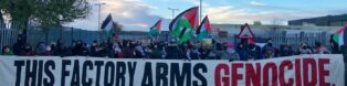 A blockade at an arms factory in Kent