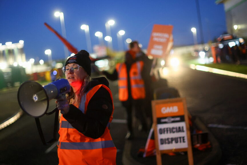 The strike at Amazon Coventry in November 2023. REUTERS/Carl Recine