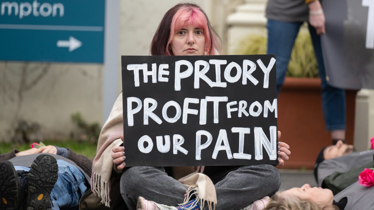 Mad Youth Organise protest outside Priory Roehampton.