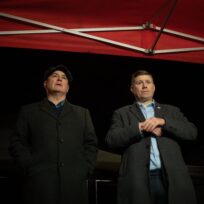 Eddie Dempsey (right) with former RMT general secretary Mick Lynch in 2023. Photo: Lucy North / SOPA Images/Sipa US via Reuters Connect