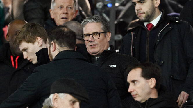 Keir Starmer in the directors' box at the Amex stadium on 4 January 2025. Photo: Reuters/Dylan Martinez