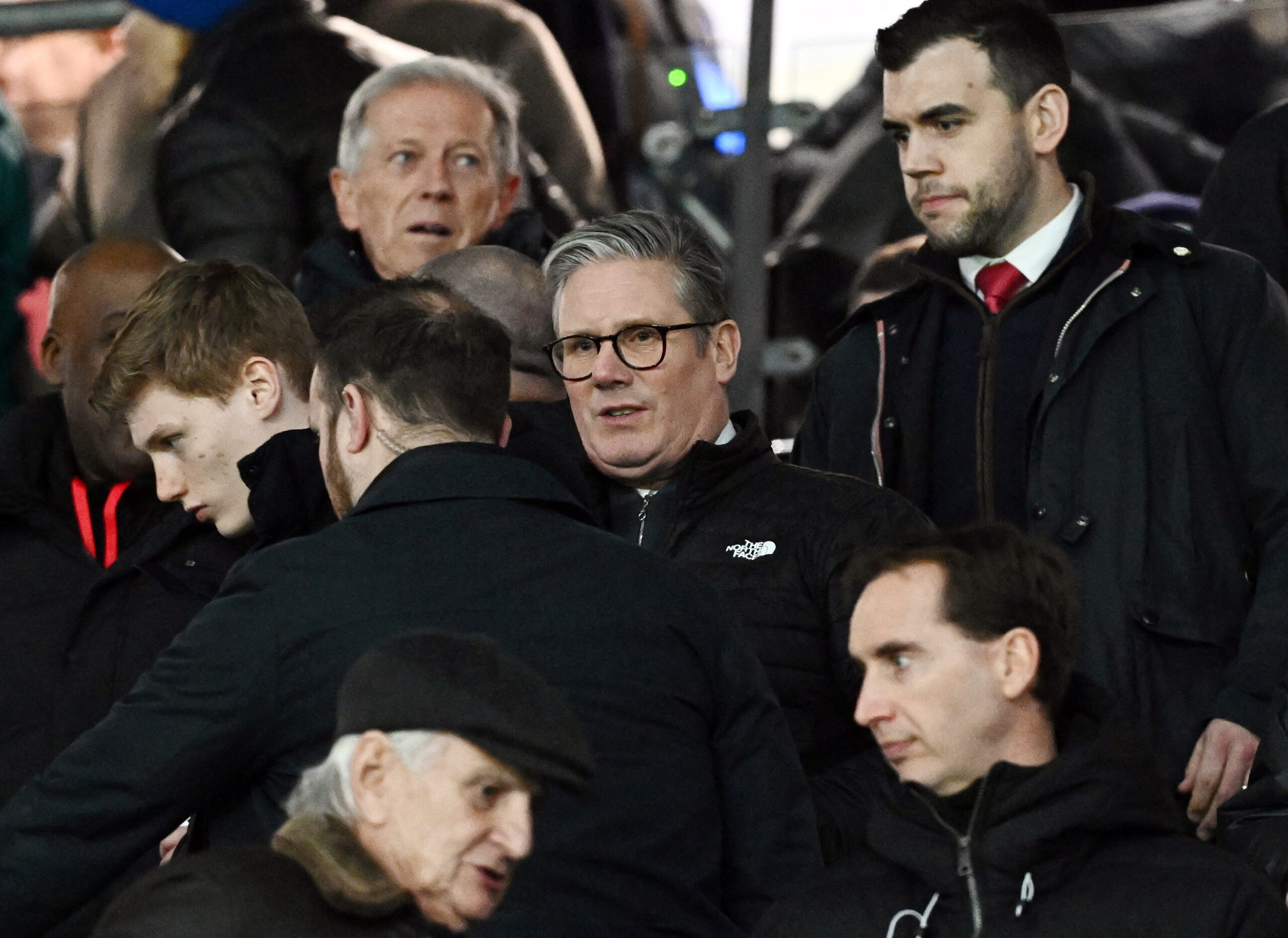 Keir Starmer in the directors' box at the Amex stadium on 4 January 2025. Photo: Reuters/Dylan Martinez