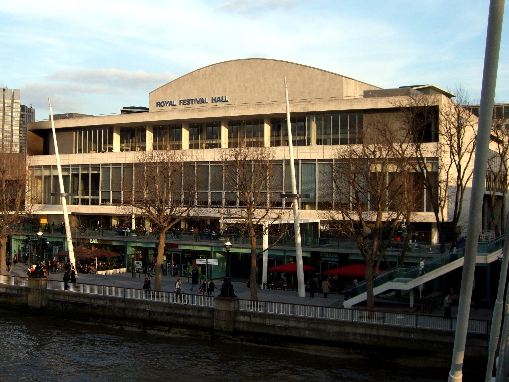 A large multi-story concert hall building pictured from the outside