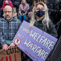 Hundreds of demonstrators, many disabled, gathered to protest against the government’s proposed cuts to the welfare spending bill which will see Personal Independence Payments (PIP) reduced for disabled benefit claimants, March 2025. Lab Ky Mo/SOPA Images/Reuters Connect