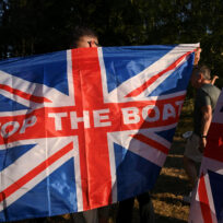 A anti-immigration protester in Epping, Essex. Jaimi Joy/Reuters