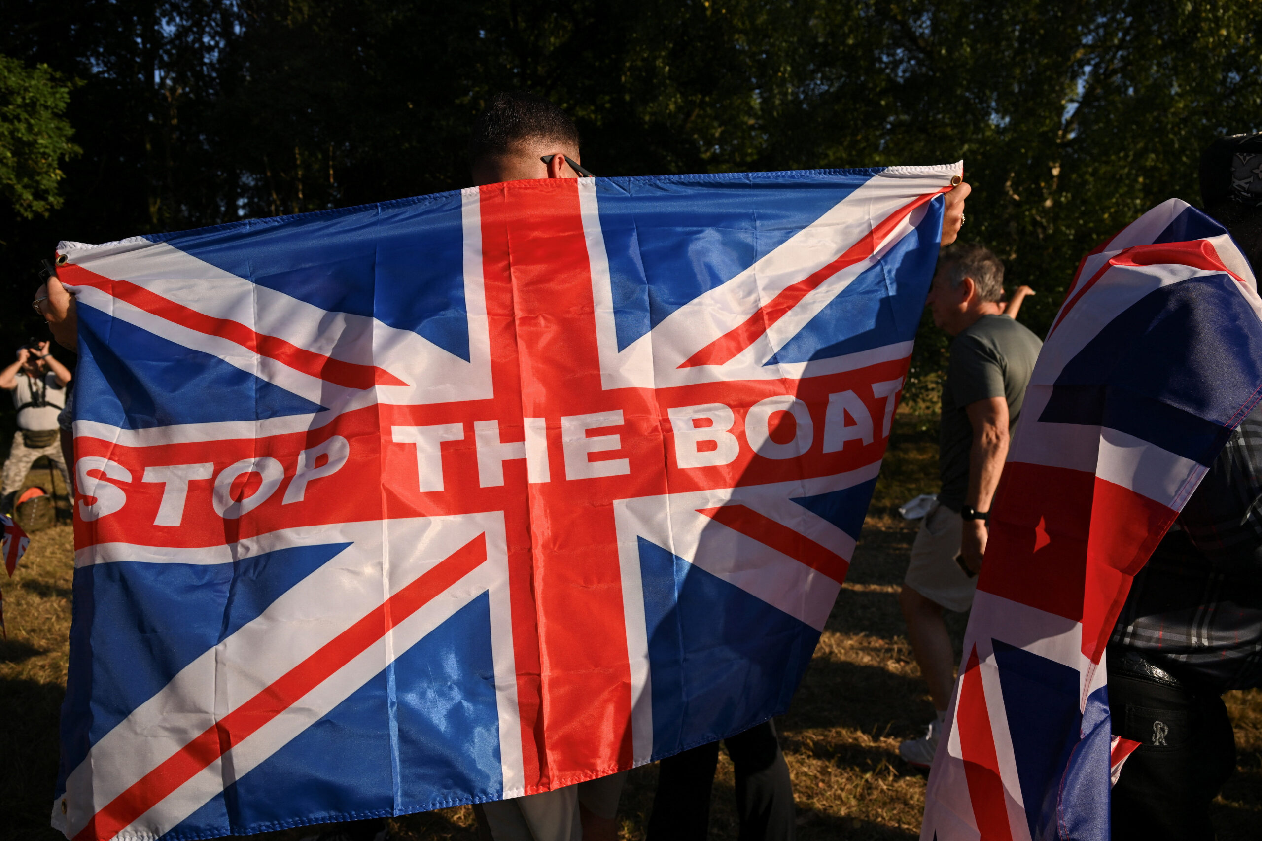 A anti-immigration protester in Epping, Essex. Jaimi Joy/Reuters