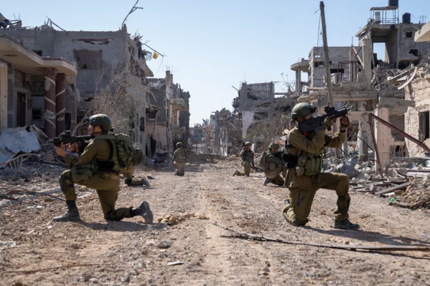 Israel Defense Forces (IDF) troops’ ground operation in Gaza on 12 November 2023. IDF handout/Reuters