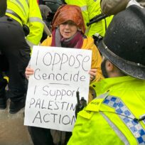 A protest against the proscription of Palestine Action in Manchester on Saturday 29 November 2025. Credit: Harriet Williamson