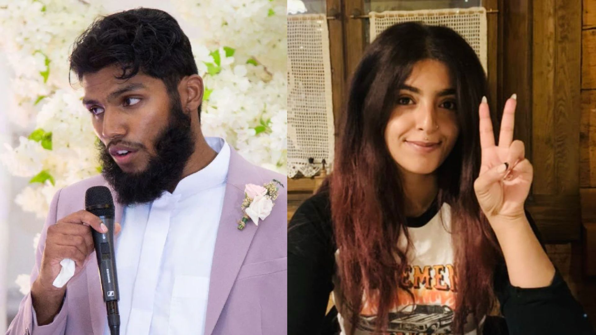 Kamran Ahmed (L) has been on hunger strike for 61 days, while Heba Muraisi (R) has reached day 68 on hunger strike. Images: Family handouts