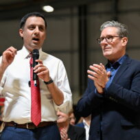 Keir Starmer and Scottish Labour leader Anas Sarwar. Reuters/Lesley Martin