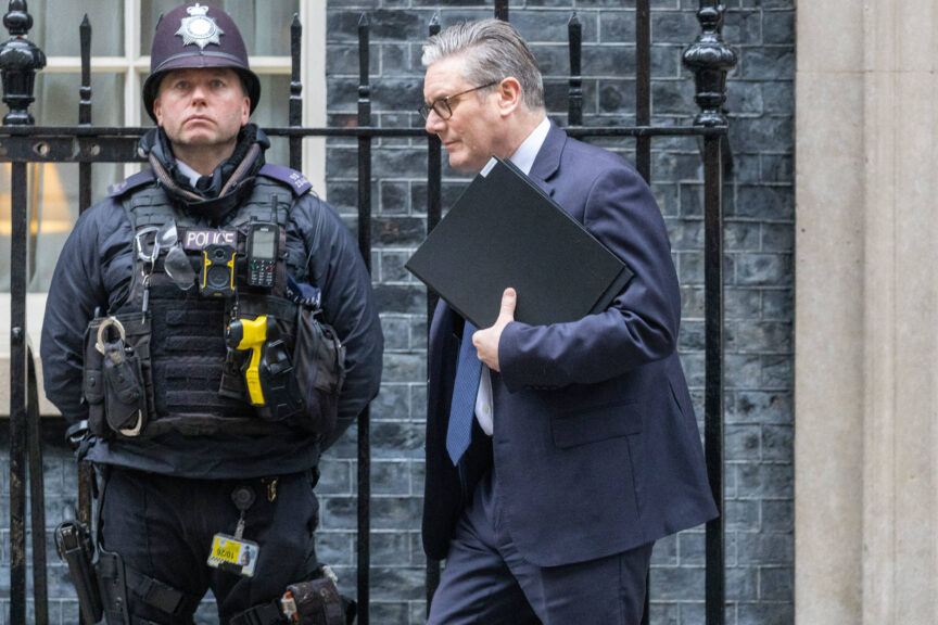 Prime minister Keir Starmer leaves Downing Street on 2 February 2026. Tayfun Salci/ZUMA Press Wire
