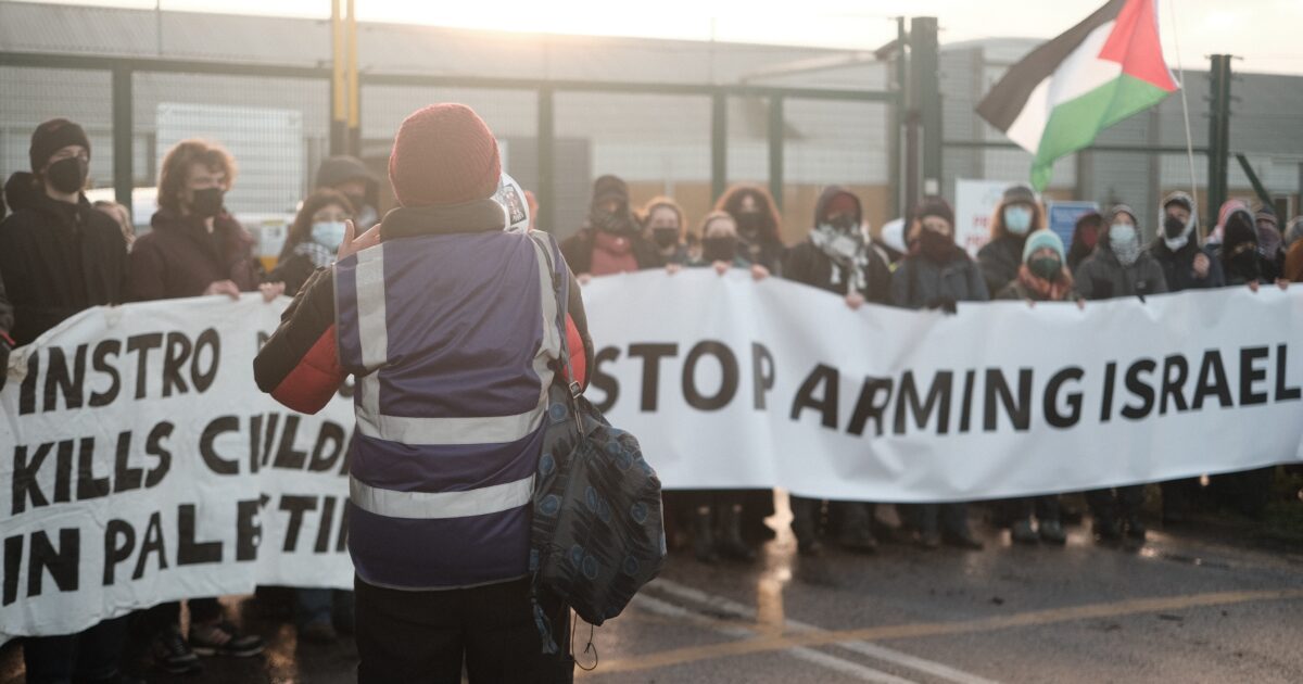 Activists Block Entry to Kent Arms Factory Making Drone Tech for Israel