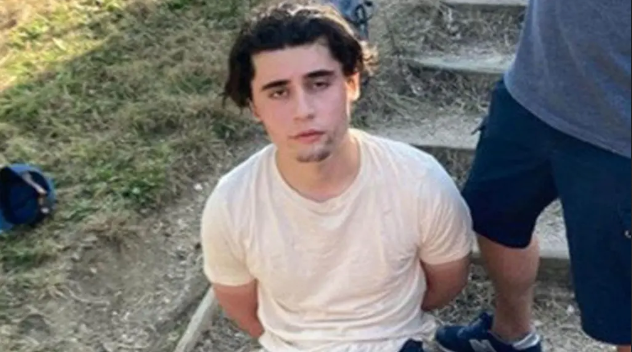 Daniel Khalife pictured when he was apprehended by police. It is alleged that he was assisted on the run by Imran Chowdhury. Photo: Metropolitan police