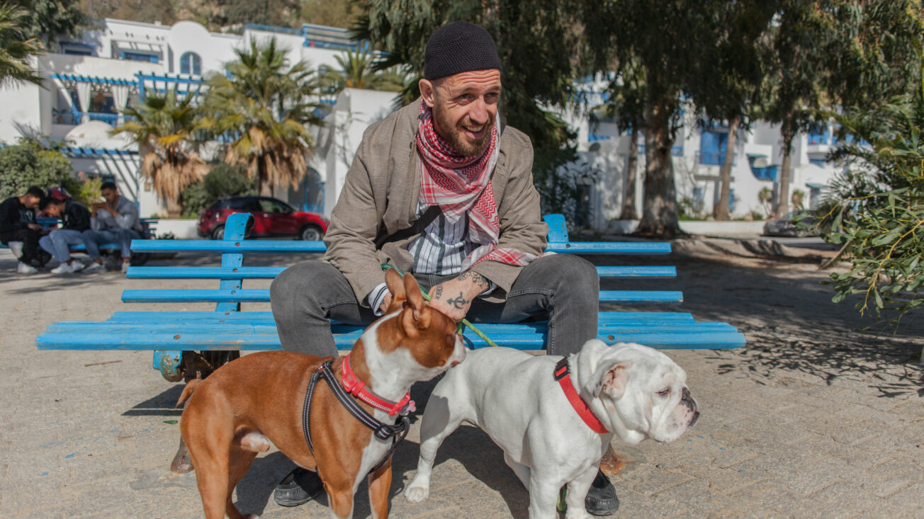 man with dogs