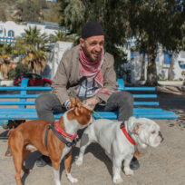 man with dogs